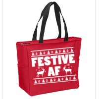 Festive AF Christmas Zip Tote Bag