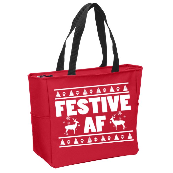 Festive AF Christmas Zip Tote Bag
