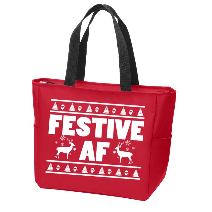 Festive AF Christmas Zip Tote Bag