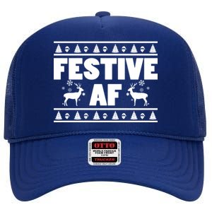 Festive AF Christmas High Crown Mesh Back Trucker Hat