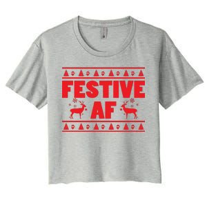 Festive AF Christmas Women's Crop Top Tee