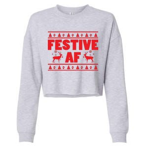 Festive AF Christmas Cropped Pullover Crew