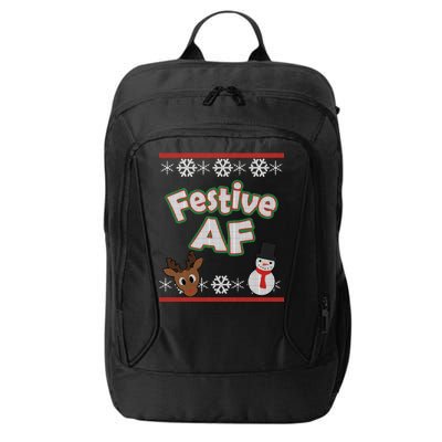 Festive AF Ugly Christmas Sweater City Backpack