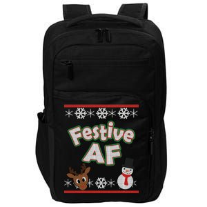 Festive AF Ugly Christmas Sweater Impact Tech Backpack