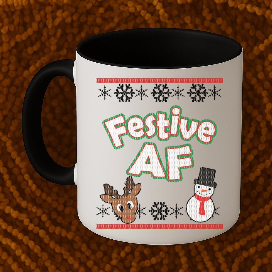 Festive AF Ugly Christmas Sweater Mug