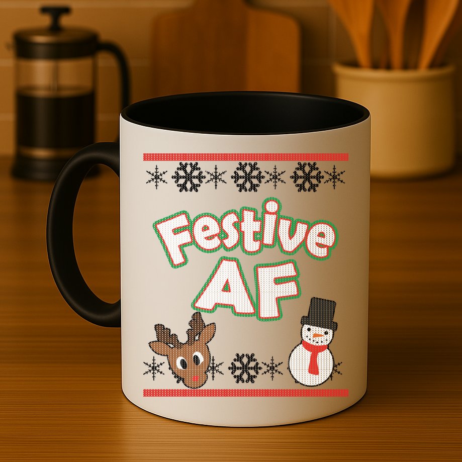 Festive AF Ugly Christmas Sweater Mug