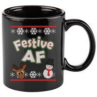 Festive AF Ugly Christmas Sweater 11oz C Handle Ceramic Mug