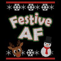 Festive AF Ugly Christmas Sweater Drawstring Bag