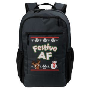 Festive AF Ugly Christmas Sweater Daily Commute Backpack