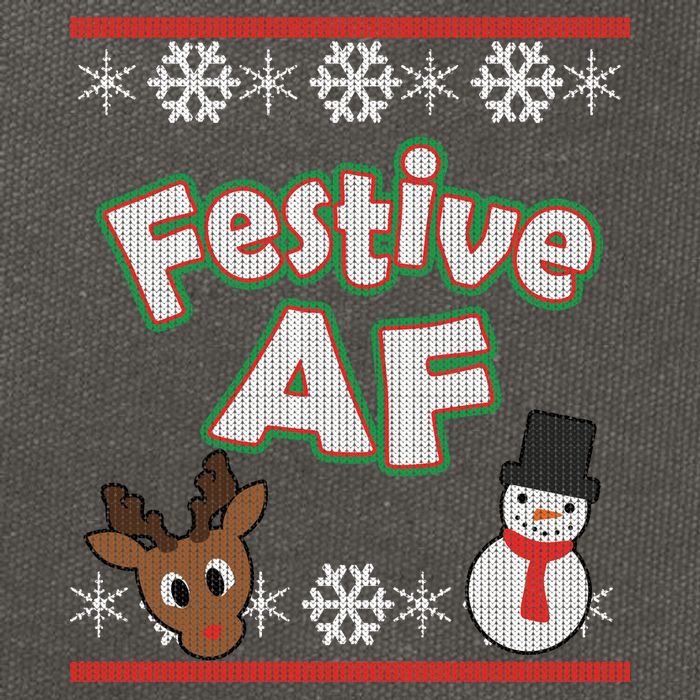 Festive AF Ugly Christmas Sweater Cotton Canvas Backpack