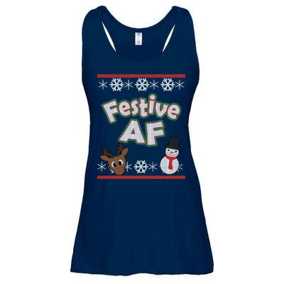 Festive AF Ugly Christmas Sweater Ladies Essential Flowy Tank