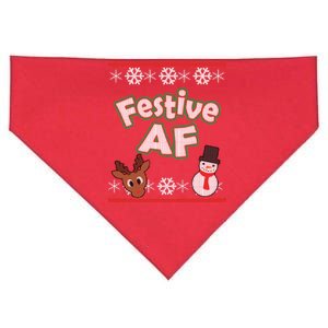 Festive AF Ugly Christmas Sweater USA-Made Doggie Bandana