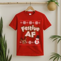 Festive AF Ugly Christmas Sweater T-Shirt