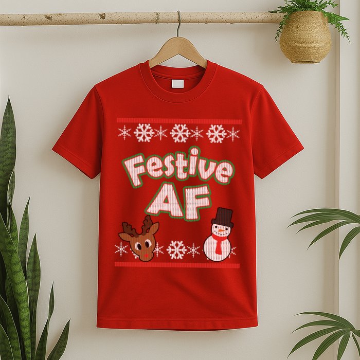 Festive AF Ugly Christmas Sweater T-Shirt