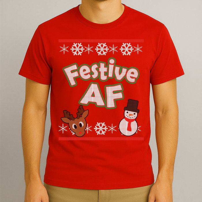 Festive AF Ugly Christmas Sweater T-Shirt