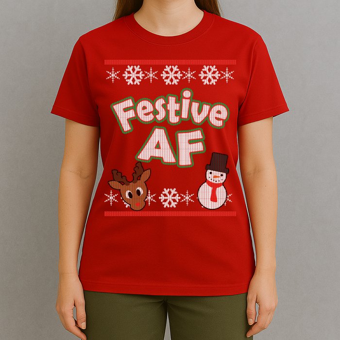 Festive AF Ugly Christmas Sweater T-Shirt