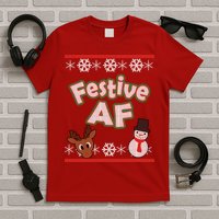 Festive AF Ugly Christmas Sweater T-Shirt