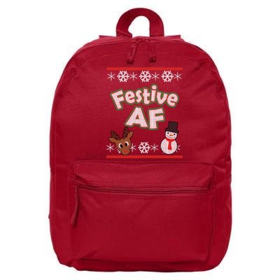 Festive AF Ugly Christmas Sweater 16 in Basic Backpack