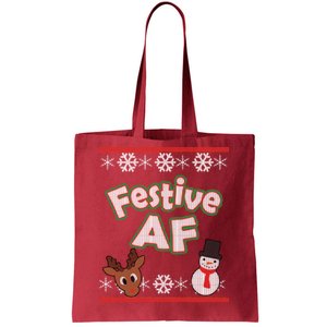 Festive AF Ugly Christmas Sweater Tote Bag