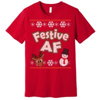 Festive AF Ugly Christmas Sweater Premium T-Shirt