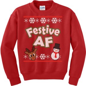 Festive AF Ugly Christmas Sweater Kids Sweatshirt