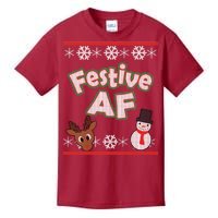 Festive AF Ugly Christmas Sweater Kids T-Shirt