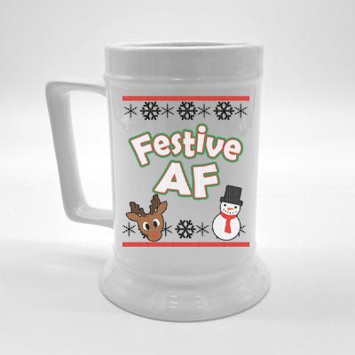 Festive AF Ugly Christmas Sweater Beer Stein