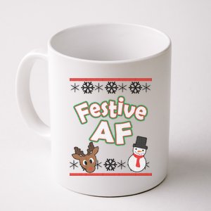 Festive AF Ugly Christmas Sweater Coffee Mug