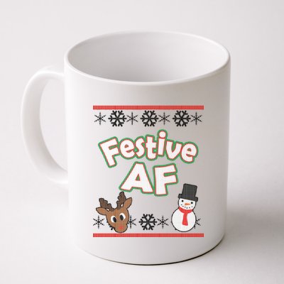 Festive AF Ugly Christmas Sweater Coffee Mug