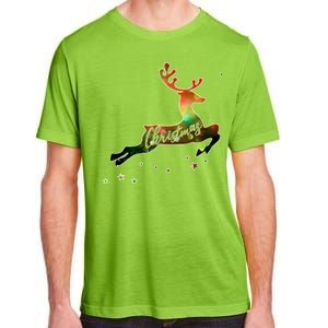 Festive Christmas Leaping Reindeer Adult ChromaSoft Performance T-Shirt