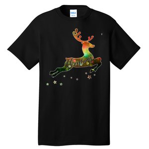 Festive Christmas Leaping Reindeer Tall T-Shirt