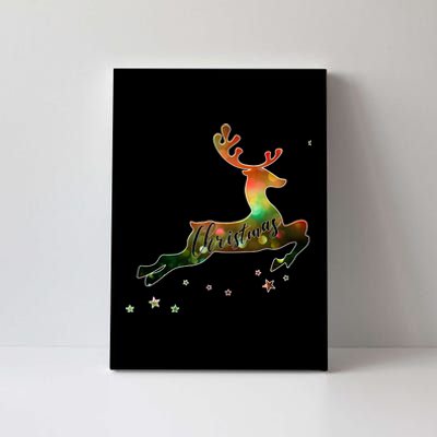 Festive Christmas Leaping Reindeer Canvas