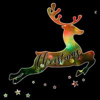 Festive Christmas Leaping Reindeer Drawstring Bag