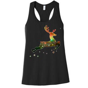 Festive Christmas Leaping Reindeer Women's Racerback Tank