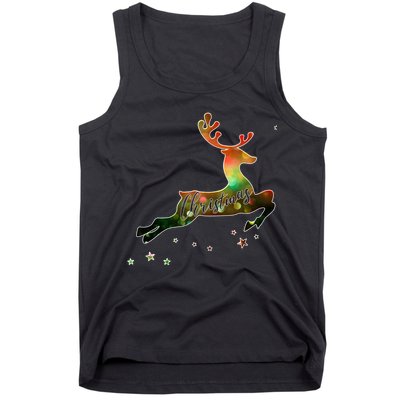 Festive Christmas Leaping Reindeer Tank Top