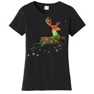 Festive Christmas Leaping Reindeer Women's T-Shirt