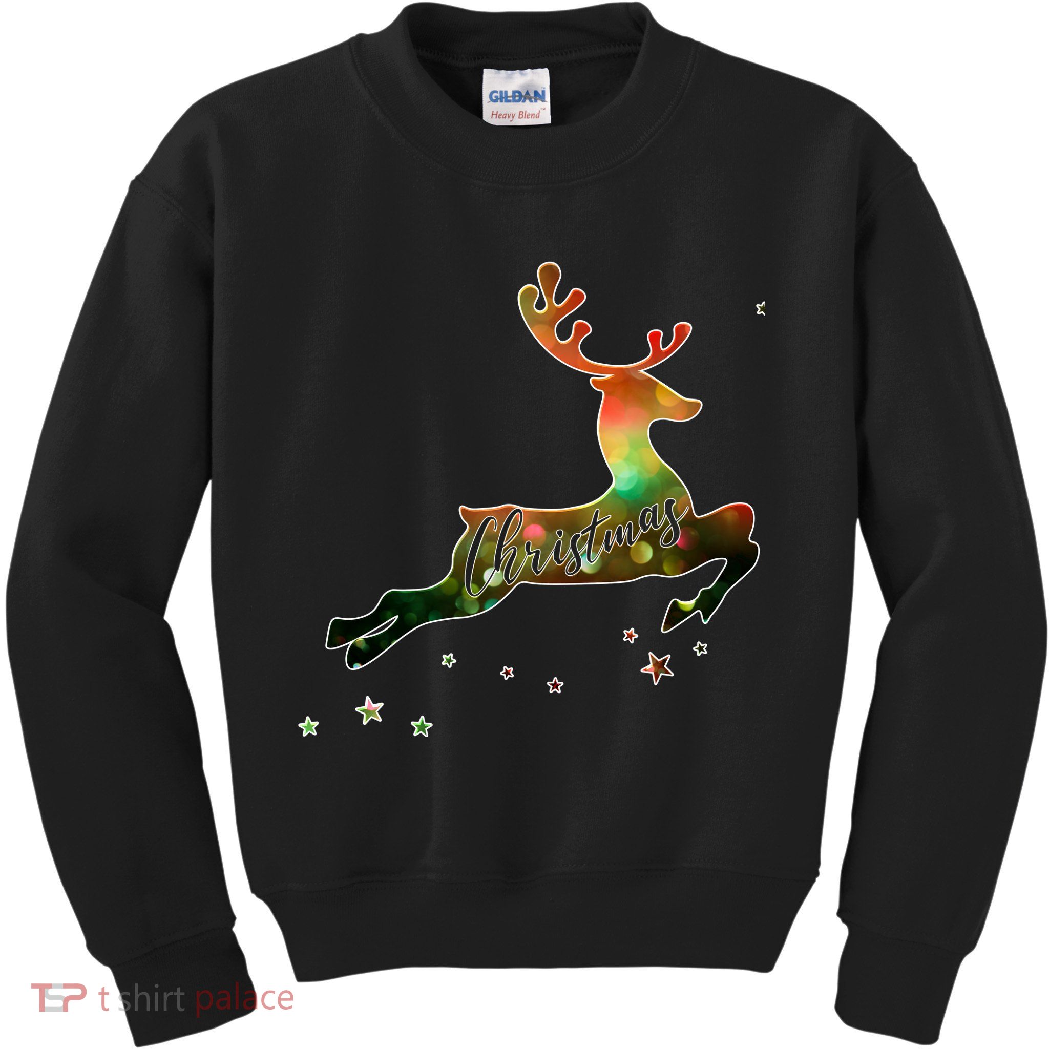 Festive Christmas Leaping Reindeer Kids Sweatshirt