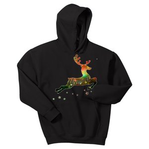 Festive Christmas Leaping Reindeer Kids Hoodie