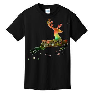 Festive Christmas Leaping Reindeer Kids T-Shirt