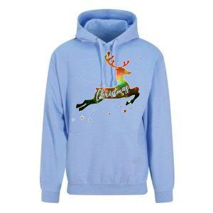 Festive Christmas Leaping Reindeer Unisex Surf Hoodie