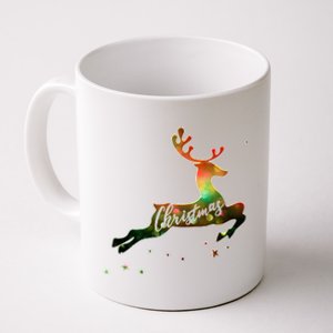 Festive Christmas Leaping Reindeer Coffee Mug