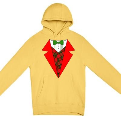 Festive Christmas Red Tuxedo Premium Pullover Hoodie