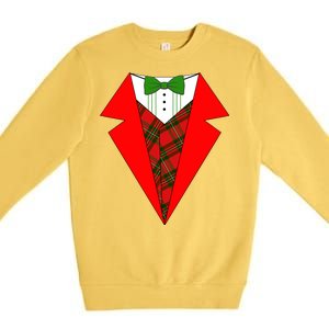 Festive Christmas Red Tuxedo Premium Crewneck Sweatshirt