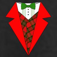 Festive Christmas Red Tuxedo 7 Panel Mesh Trucker Snapback Hat