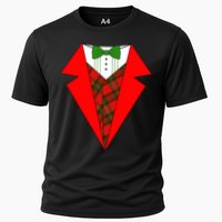 Festive Christmas Red Tuxedo Cooling Performance Crew T-Shirt