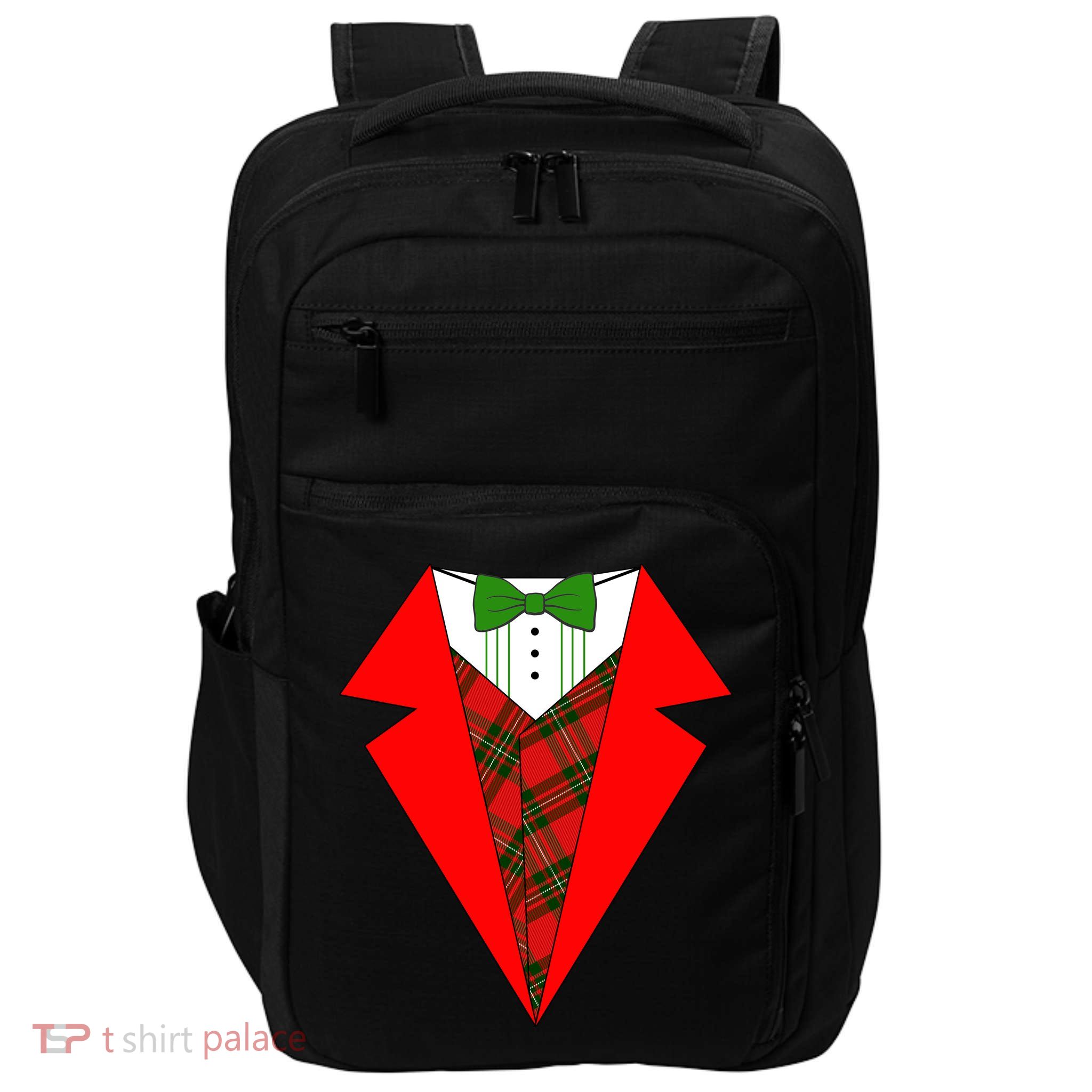 Festive Christmas Red Tuxedo Impact Tech Backpack