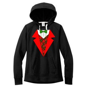 Festive Christmas Red Tuxedo Women's Fleece Hoodie