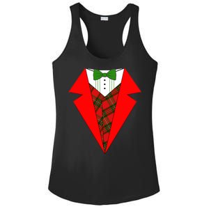 Festive Christmas Red Tuxedo Ladies PosiCharge Competitor Racerback Tank