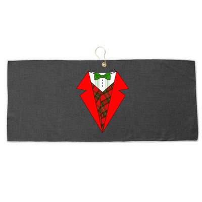Festive Christmas Red Tuxedo Large Microfiber Waffle Golf Towel