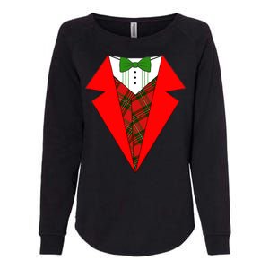 Festive Christmas Red Tuxedo Womens California Wash Sweatshirt